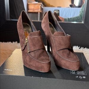 BCBGirls Women's Brown Suede Heels